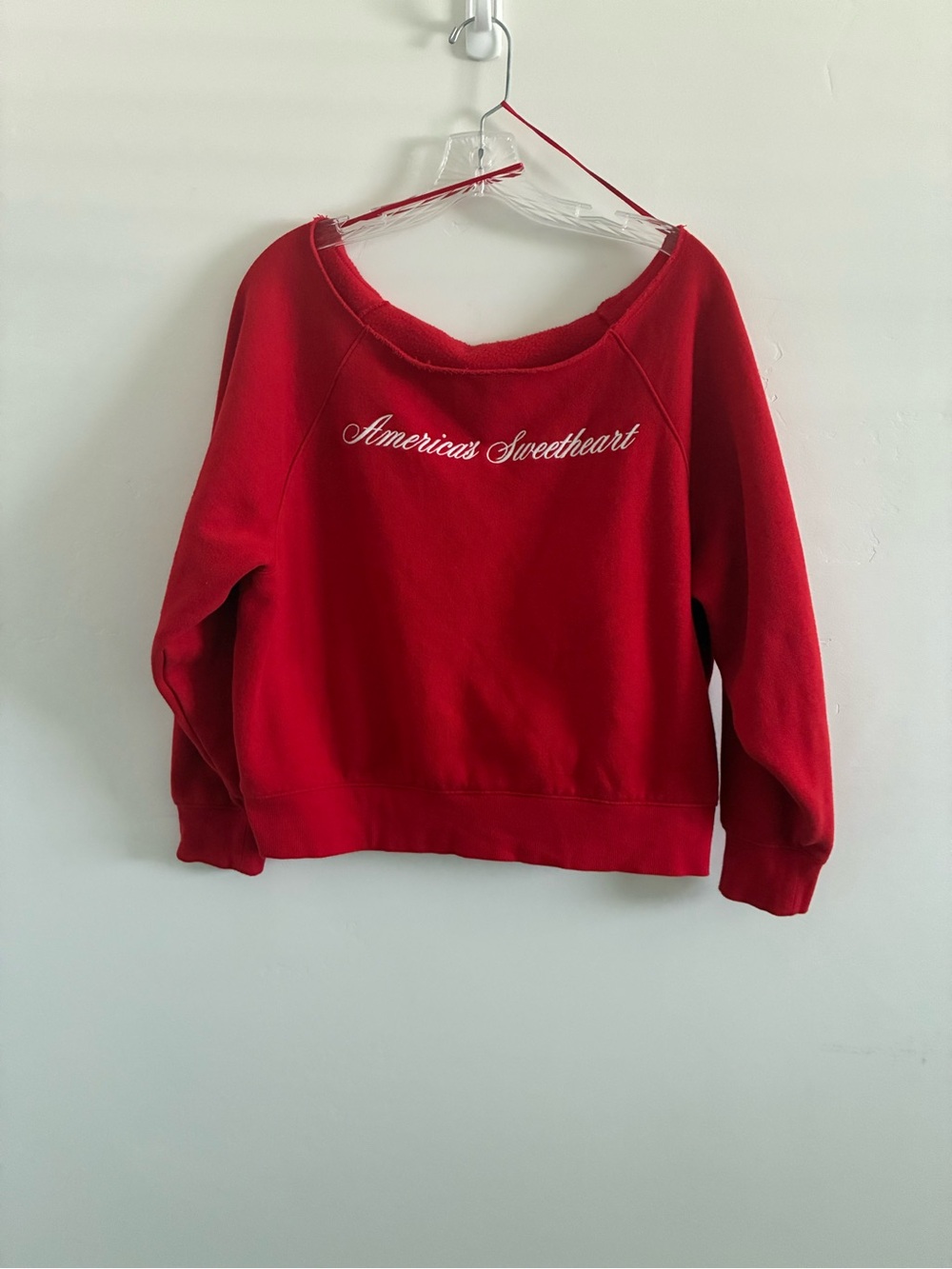 Victoria secret pink America's Sweetheart Red Off-Shoulder Sweater size l